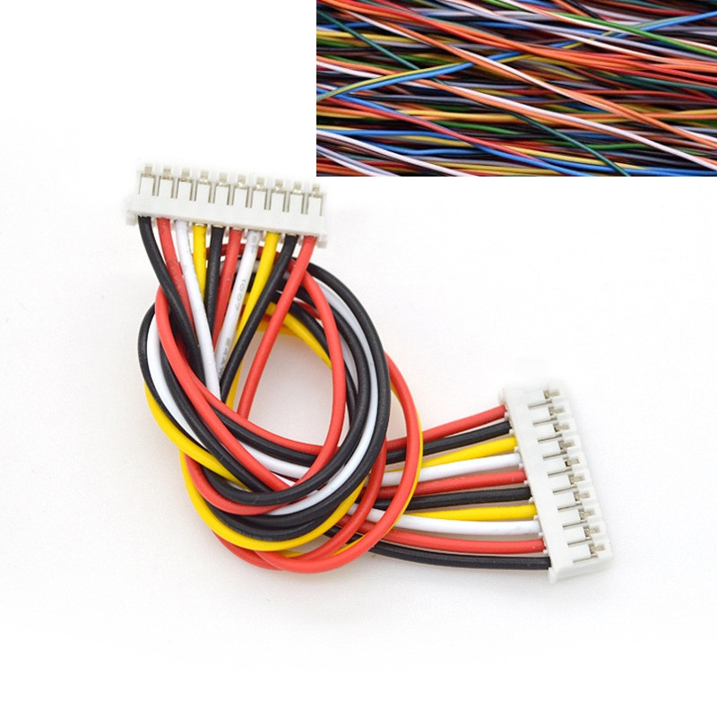 10 σετ Ph 2,0Mm 8-pin Αρσενικό θηλυκό βύσμα καλωδίου καλωδίου 20Cm 300V Συμκατευθυντική Αντικατάσταση τερματικής γραμμής διπλής απόληξης