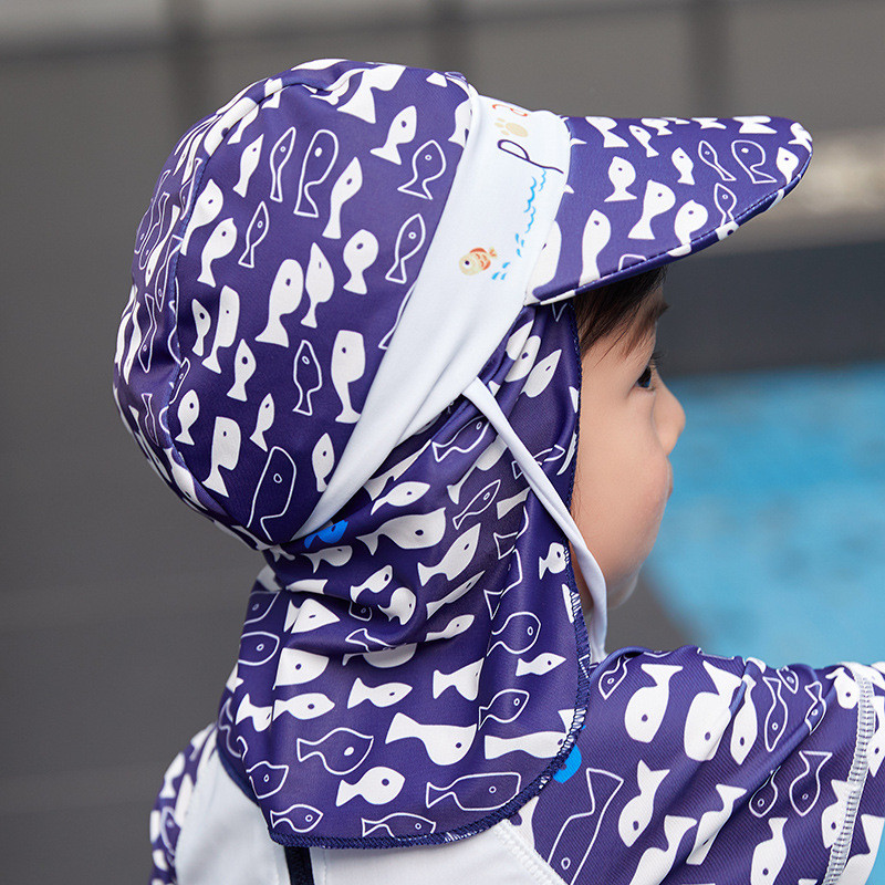 Lastele väljas rannamüts, mereäärne müts Multifilm Päikesekindel mantel Kõrva Kaelakaitse Päikesekaitsemütsid tuuleköiega rannatarvikud