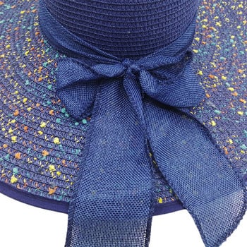 2022 Νέα μόδα καπέλα για τον ήλιο για γυναίκες κορίτσια Φαρδύ γείσο ψάθινο καπέλο καλοκαιρινό παπιγιόν Καπέλο εκτύπωσης με κορδέλα παραλίας Bohemia