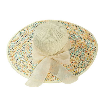 Pălării de soare la modă nouă 2022, pentru femei, fete, cu boruri largi, pălărie de paie, cu bowknot, boemia, șapcă de plajă, pălărie cu imprimare cu panglică