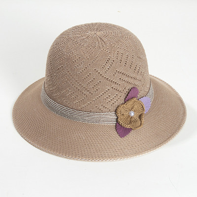 Suvine naiste päikesemüts, ämbrikübar, beež pits, sõlme lilled, lint, lame õlgkübar rannamütsid, suur õlgkübar Panama õues