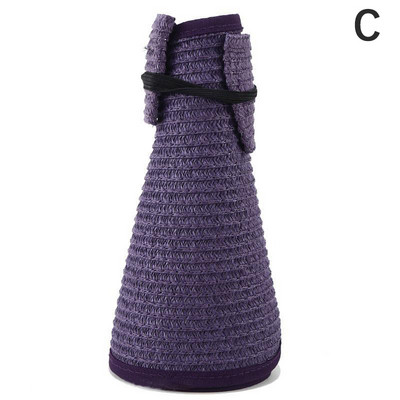 Suvine naiste rullitav päikesesirm laia äärega päikesevari õlgedest kokkupandav pakendatav UV-kaitse kork rannareisi jaoks Kapoti päikesemüts