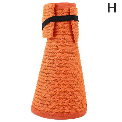 Suvine naiste rullitav päikesesirm laia äärega päikesevari õlgedest kokkupandav pakendatav UV-kaitse kork rannareisi jaoks Kapoti päikesemüts