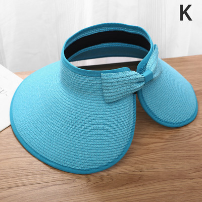 Suvine naiste rullitav päikesesirm laia äärega päikesevari õlgedest kokkupandav pakendatav UV-kaitse kork rannareisi jaoks Kapoti päikesemüts