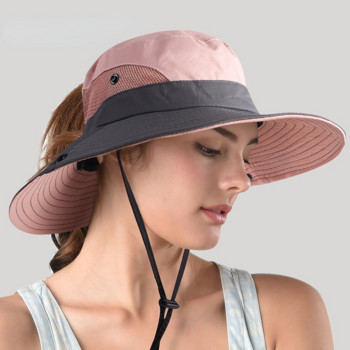Νέο καπέλο ψαρέματος για ενήλικες εξωτερικού χώρου με προστασία από υπεριώδη ακτινοβολία Πτυσσόμενο καπέλο ηλίου με κάδο καπέλο Γυναικείο καπέλο Παναμά Καλοκαιρινό φαρδύ γείσο Μπομπ Καπέλο πεζοπορίας