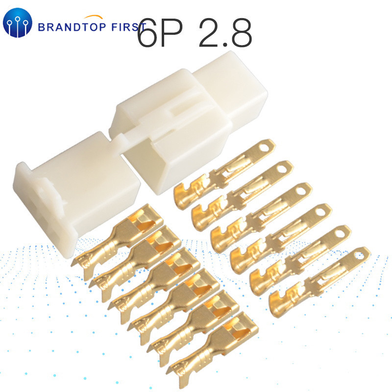 2 készlet 2,8 mm-es 1/2/3/4/6/9 tűs Gépjárműipari elektromos vezeték Csatlakozó Apa csatlakozó kábel csatlakozódugó Készletek Motorkerékpár ebike autó