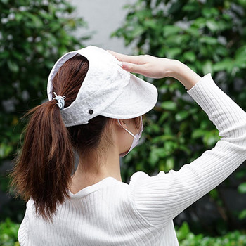 Γυναικεία καλοκαιρινά καπέλα για τον ήλιο Δαντελένια καπέλα λουλουδιών προσωπίδα Πτυσσόμενα κορίτσια με αντιηλιακό αντηλιακό καπέλο για εξωτερικούς χώρους