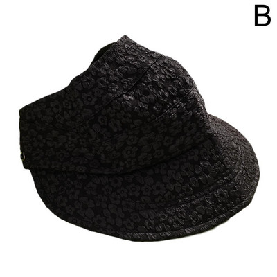 Moteriškos vasarinės skrybėlės nuo saulės Nėriniai gėlėti skydeliai, sulankstomi, apsaugantys nuo UV spindulių, mergaičių lauko skrybėlė, laisvalaikio sportinė kepurė