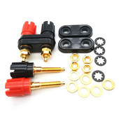 Pozlaćeni Dvostruki priključni priključak Plum Blossom Terminal u dvostrukom redu Crveno crni povezani terminal Audio terminal visoke kvalitete