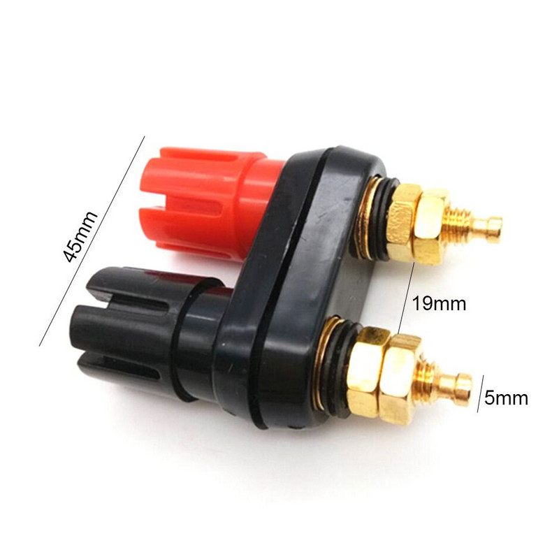 Pozlaćeni Dvostruki priključni priključak Plum Blossom Terminal u dvostrukom redu Crveno crni povezani terminal Audio terminal visoke kvalitete