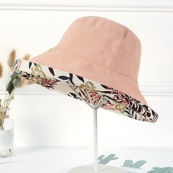 Дамска външна шапка за слънце с щампи на цветя Ежедневна елегантна шапка за слънце Конструкция на шапка