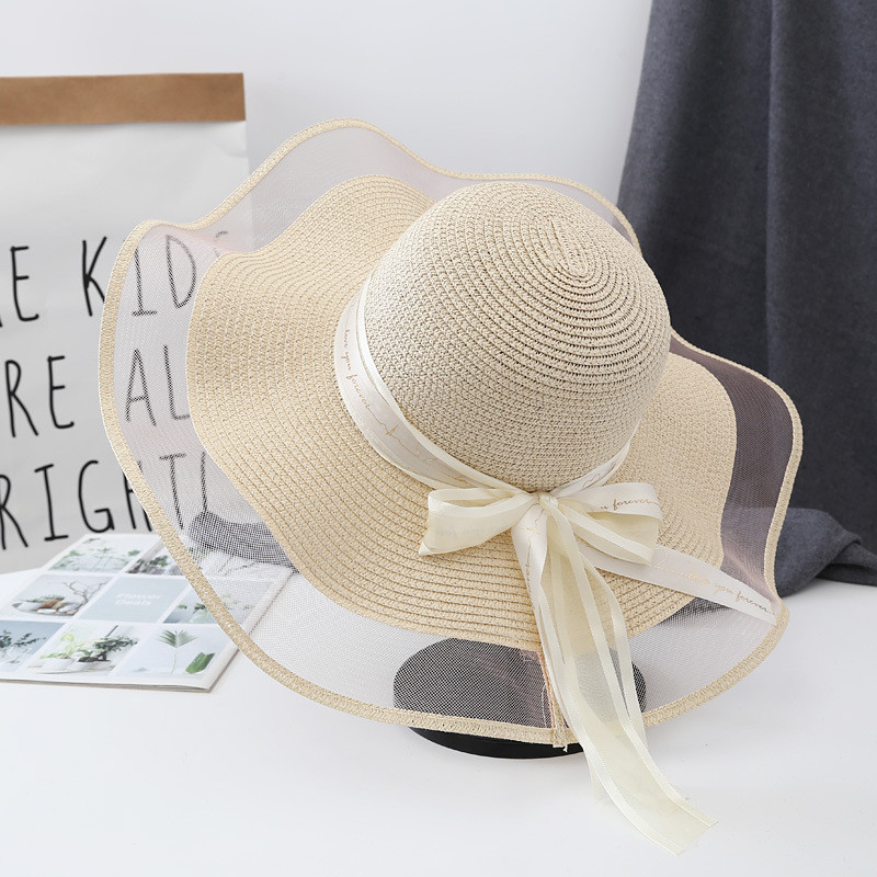 Slamnati šešir s vrpcom Putni šešir s velikim obodom Ljetni sklopivi šešir za plažu s UV zaštitom