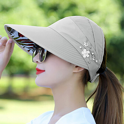 Women`s Spring And Summer Fashion Top Line Large Edge Sunshade Hat Wide Rim Hat Hat with Neck Cover