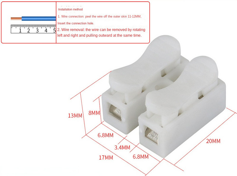 10/20 tk juhtmeklemmi kiirliitmikuga juhtmeühendused 2/3 kontaktiga elektrikaabli pistik lihtsaks ja ohutuks juhtmeteks ühendamiseks