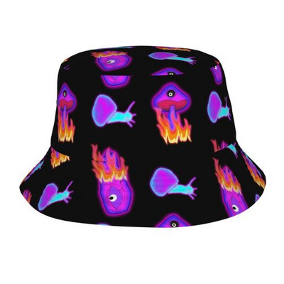 Ämbrikübar Psühhedeelsed võluseened 80ndate 90ndate kummist pardi lehmaleht Pakendatav lai rand päikesekalur meestele ja naistele