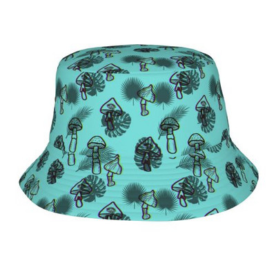 Ämbrikübar Psühhedeelsed võluseened 80ndate 90ndate kummist pardi lehmaleht Pakendatav lai rand päikesekalur meestele ja naistele