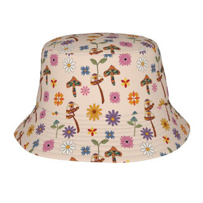 Ämbrikübar Psühhedeelsed võluseened 80ndate 90ndate kummist pardi lehmaleht Pakendatav lai rand päikesekalur meestele ja naistele