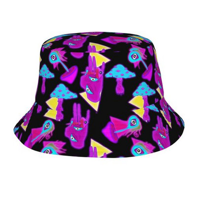 Ämbrikübar Psühhedeelsed võluseened 80ndate 90ndate kummist pardi lehmaleht Pakendatav lai rand päikesekalur meestele ja naistele