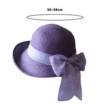 1 бр. Анти-UV сламена шапка с кръгъл купол, миеща се лятна шапка, дишаща, сгъваема дамска слънцезащитна шапка с голяма периферия, туристическа шапка, аксесоари за къмпинг