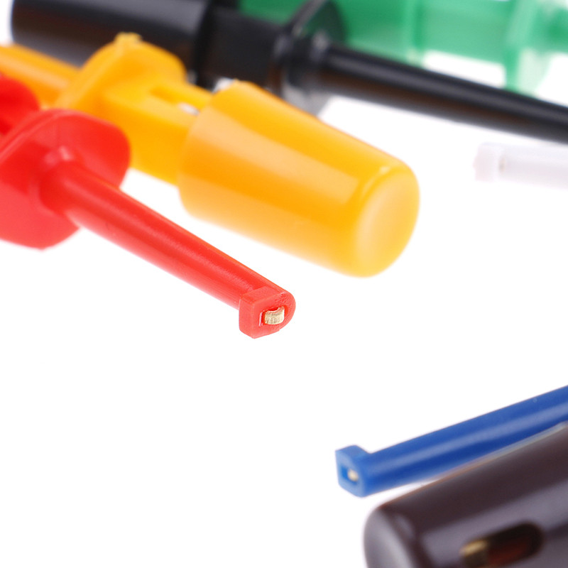 10/12 tk Mini ühe testkonksuklambri testsond elektrooniliseks testimiseks IC-haarats, suur ümmargune krokodilliklambri konksu testklamber