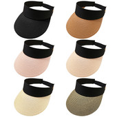 Naiste suvine päikesekaitsemüts väljas, armas õlgkübar läikiva ribaga Panama naiste õlgkübar, tõhus UV-kindel kork