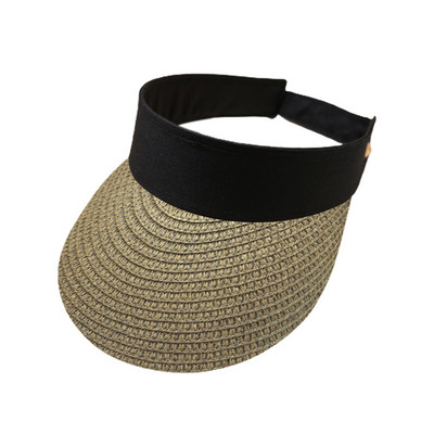 Naiste suvine päikesekaitsemüts väljas, armas õlgkübar läikiva ribaga Panama naiste õlgkübar, tõhus UV-kindel kork