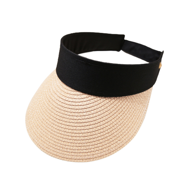 Naiste suvine päikesekaitsemüts väljas, armas õlgkübar läikiva ribaga Panama naiste õlgkübar, tõhus UV-kindel kork