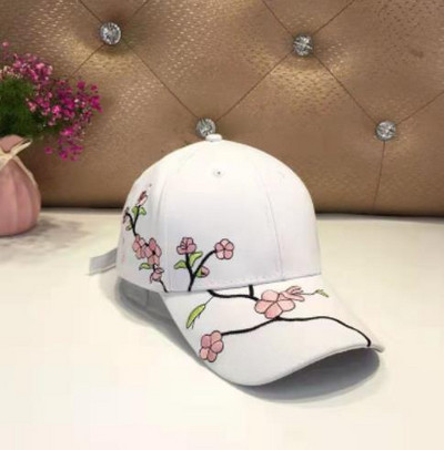 Tikandid lilledega naiste müts valge must reguleeritav pesapallimüts Kevadsuvi õues päikesekaitse Snapback mütsid naistele