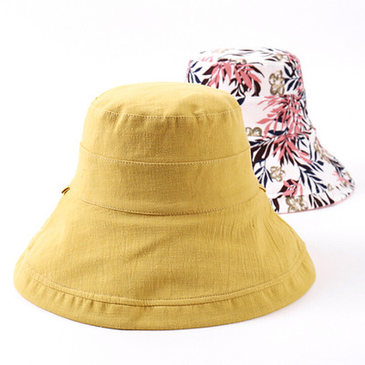 2022 Pălărie de găleată pliabilă Pălărie de soare de vară pentru femei, fete, cu două fețe, pălărie de pescar, șapci cu boruri largi, anti-UV