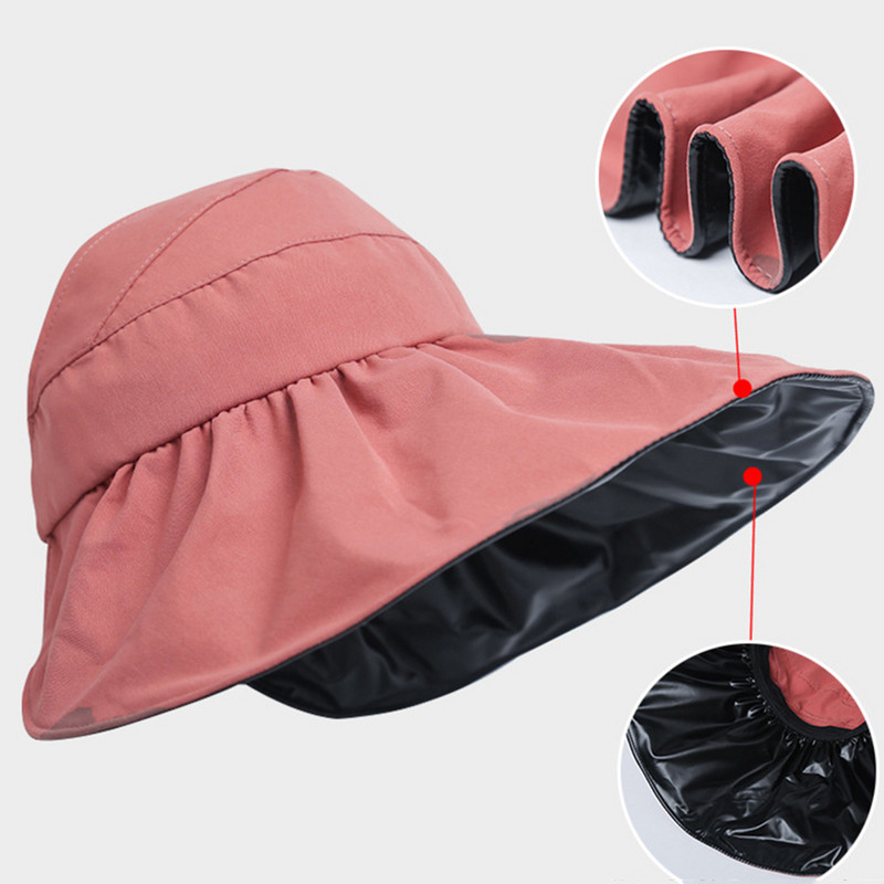 Νέο καλοκαιρινό καπέλο αντηλιακής αναπνοής με άδειο επάνω μέρος ρυθμιζόμενο μεγάλο κεφάλι με φαρδύ γείσο Καπέλο παραλίας Προστασία Uv Πτυσσόμενο καπέλο ηλίου παραλίας