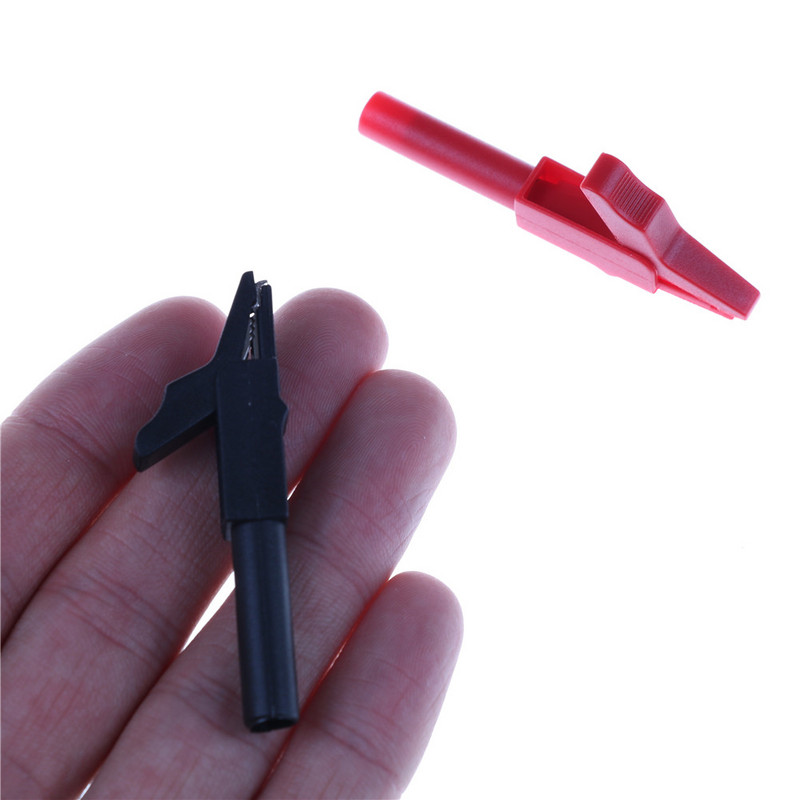 2 tk Multifunktsionaalne aligaatoriklamber, isoleeriv täielikult kaitsev krokodilliklamber multimeetrite elektroonilise diagnostika tööriista jaoks