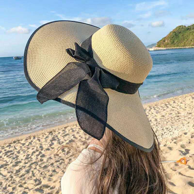 Сгъваема широка периферия Флопи за момичета Сламена шапка Слънчева шапка Плажна дамска шапка за пътуване с UV защита Дамски шапки Дамски летни нови