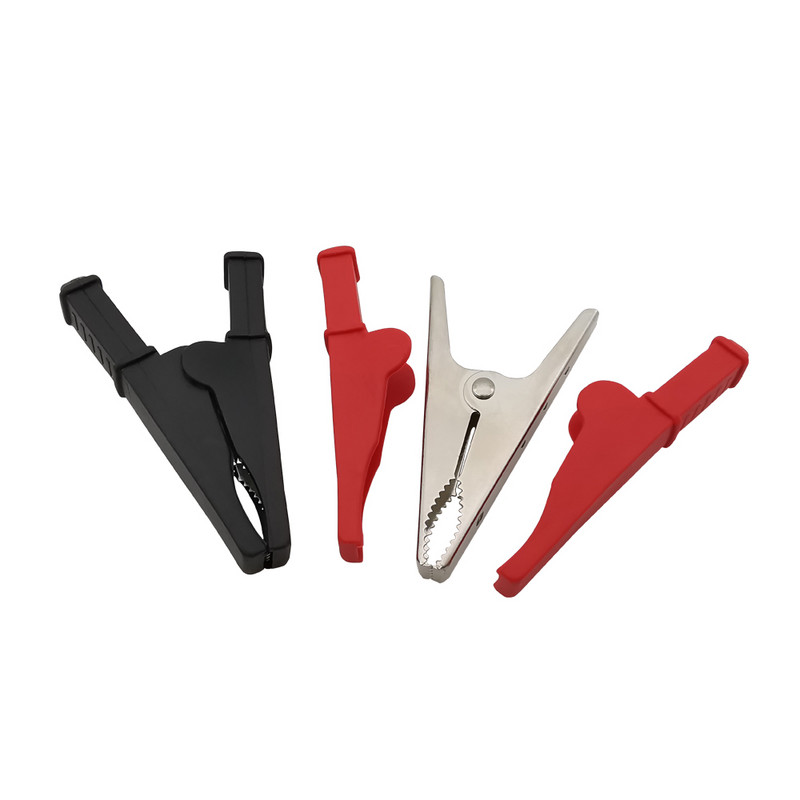 2 vnt. 50A 75 mm izoliuotas aligatoriaus segtukas automobilinio namelio furgono akumuliatoriaus bandymo laido krokodilų segtukai, 5 spalvos