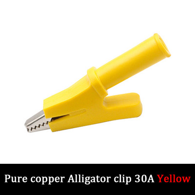 2tk 30A puhtast vasest akuklamber krokodilliklambriga kaabliklamber, keskmine 4 mm pistik, kõrgepinge täiskomplekti korpuse test