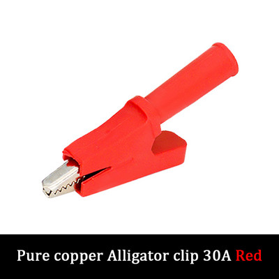 2tk 30A puhtast vasest akuklamber krokodilliklambriga kaabliklamber, keskmine 4 mm pistik, kõrgepinge täiskomplekti korpuse test