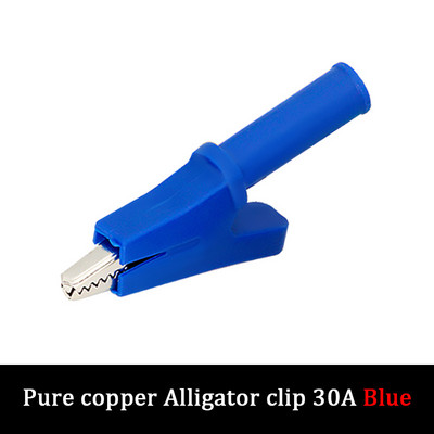 2tk 30A puhtast vasest akuklamber krokodilliklambriga kaabliklamber, keskmine 4 mm pistik, kõrgepinge täiskomplekti korpuse test