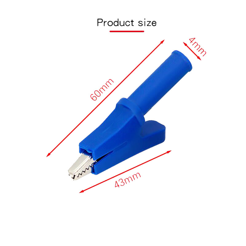 2tk 30A puhtast vasest akuklamber krokodilliklambriga kaabliklamber, keskmine 4 mm pistik, kõrgepinge täiskomplekti korpuse test