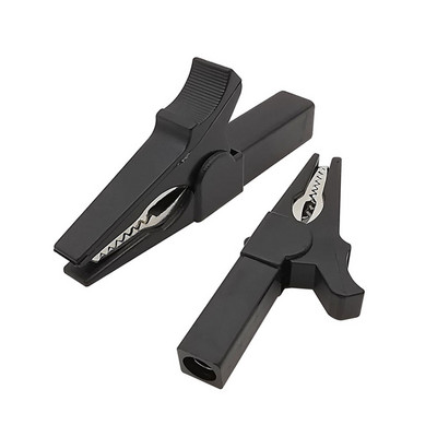 2 tk 55 mm alligaatoriklambritega isoleeritud multimeetri aku kaabli testsondi klamber DIY elektriline krokodilliklamber 4 mm banaanipistiku jaoks