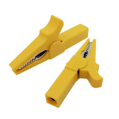 2 tk 55 mm alligaatoriklambritega isoleeritud multimeetri aku kaabli testsondi klamber DIY elektriline krokodilliklamber 4 mm banaanipistiku jaoks