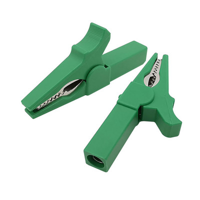 2 tk 55 mm alligaatoriklambritega isoleeritud multimeetri aku kaabli testsondi klamber DIY elektriline krokodilliklamber 4 mm banaanipistiku jaoks