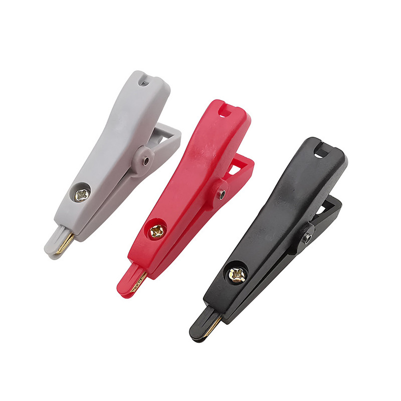 2tk 5A lame vasest krokodilliklamber 52mm LCR vasest messingist alligaatori klambrikaabel aku metallist testklambrid must punane hall