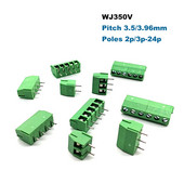 Βήμα μπλοκ ακροδεκτών βιδών PCB 20 τμχ 3,5/3,96 mm Morsettiera WJ350V Ευθεία 2/3P Σύνδεσμος καλωδίου ηλεκτρικού καλωδίου Bornier 1,0 mm2 7A