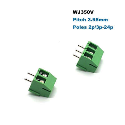 Βήμα μπλοκ ακροδεκτών βιδών PCB 20 τμχ 3,5/3,96 mm Morsettiera WJ350V Ευθεία 2/3P Σύνδεσμος καλωδίου ηλεκτρικού καλωδίου Bornier 1,0 mm2 7A