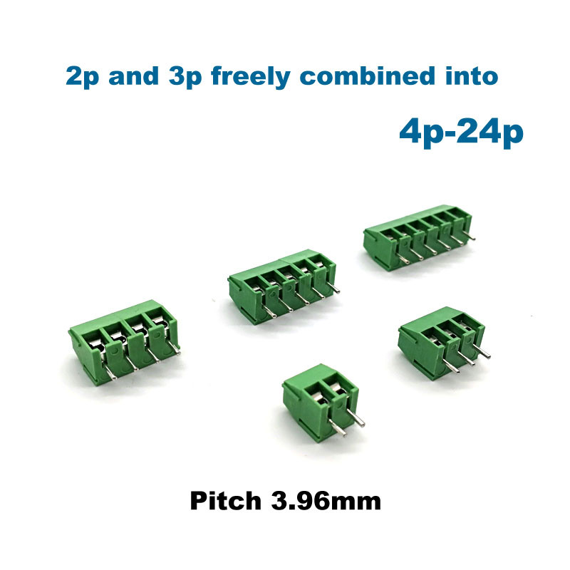 Βήμα μπλοκ ακροδεκτών βιδών PCB 20 τμχ 3,5/3,96 mm Morsettiera WJ350V Ευθεία 2/3P Σύνδεσμος καλωδίου ηλεκτρικού καλωδίου Bornier 1,0 mm2 7A