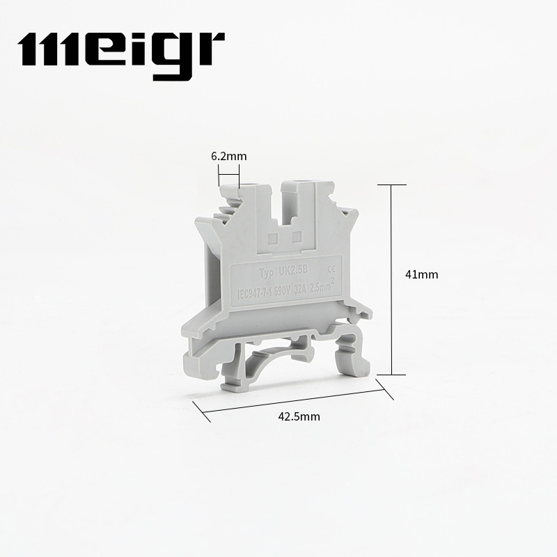 10Pcs UK 2.5 Cable Connector 2.5B Βιδωτή σύνδεση Electr Termin 2.5mm² Wire Electrical Connector Din Rail Terminal Block UK2.5B