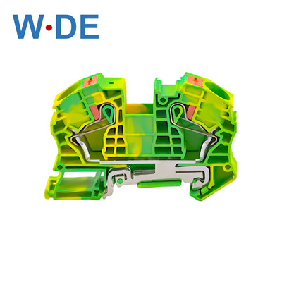 1 τεμάχιο PT-16-PE Μπλοκ ακροδεκτών σιδηροτροχιάς με ώθηση ελατηρίου χωρίς βίδα τροφοδοσία μέσω γείωσης Σύνδεσμος καλωδίου μπλοκ ακροδεκτών PT16-PE