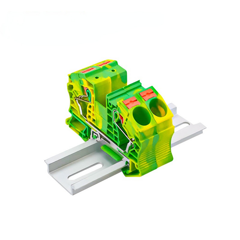 1 τεμάχιο PT-16-PE Μπλοκ ακροδεκτών σιδηροτροχιάς με ώθηση ελατηρίου χωρίς βίδα τροφοδοσία μέσω γείωσης Σύνδεσμος καλωδίου μπλοκ ακροδεκτών PT16-PE