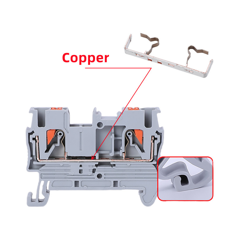 Μπλοκ ακροδεκτών 1/5/10PCS Din Rail PT-2.5 Μπλοκ ακροδεκτών ελατηρίου αγωγού ηλεκτρικού καλωδίου χωρίς βίδες