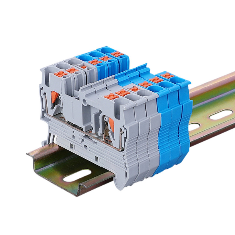 Μπλοκ ακροδεκτών 1/5/10PCS Din Rail PT-2.5 Μπλοκ ακροδεκτών ελατηρίου αγωγού ηλεκτρικού καλωδίου χωρίς βίδες