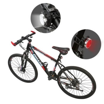 Σετ φωτιστικών ποδηλάτων επαναφορτιζόμενων USB, σούπερ φωτεινό μπροστινό προβολέα και πίσω φως ποδηλάτου LED, 650 mah, 4 επιλογές λειτουργίας φωτός